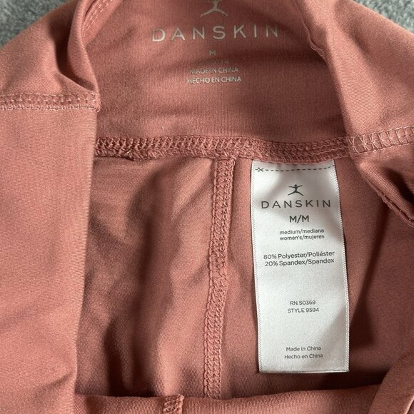 Danskin Pink Rust Coral High Rise Pocket Leggings M Cropped Yoga Pants - Picture 7 of 11